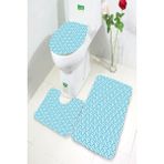 İnka Halı Antibakteriyel Yıkanabilir Kaymaz Dot Taban 3'lü Klozet Takımı (60CM x 100CM - 55CM x 60CM - 47CM x 50CM) İNKZ6032