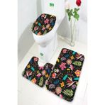 İnka Halı Antibakteriyel Yıkanabilir Kaymaz Dot Taban 3'lü Klozet Takımı (60CM x 100CM - 55CM x 60CM - 47CM x 50CM) İNKZ6040