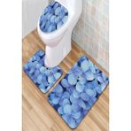 İnka Halı Antibakteriyel Yıkanabilir Kaymaz Dot Taban 3'lü Klozet Takımı (60CM x 100CM - 55CM x 60CM - 47CM x 50CM) İNKZ6045