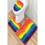 İnka Halı Antibakteriyel Yıkanabilir Kaymaz Dot Taban 3'lü Klozet Takımı (60CM x 100CM - 55CM x 60CM - 47CM x 50CM) İNKZ6047