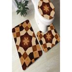 İnka Halı Antibakteriyel Yıkanabilir Kaymaz Dot Taban 3'lü Klozet Takımı (60CM x 100CM - 55CM x 60CM - 47CM x 50CM) İNKZ6054