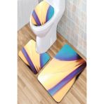 İnka Halı Antibakteriyel Yıkanabilir Kaymaz Dot Taban 3'lü Klozet Takımı (60CM x 100CM - 55CM x 60CM - 47CM x 50CM) İNKZ6055