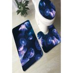 İnka Halı Antibakteriyel Yıkanabilir Kaymaz Dot Taban 3'lü Klozet Takımı (60CM x 100CM - 55CM x 60CM - 47CM x 50CM) İNKZ6063