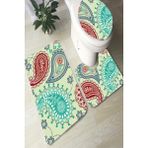 İnka Halı Antibakteriyel Yıkanabilir Kaymaz Dot Taban 3'lü Klozet Takımı (60CM x 100CM - 55CM x 60CM - 47CM x 50CM) İNKZ6065