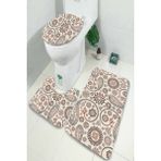 İnka Halı Antibakteriyel Yıkanabilir Kaymaz Dot Taban 3'lü Klozet Takımı (60CM x 100CM - 55CM x 60CM - 47CM x 50CM) İNKZ6066