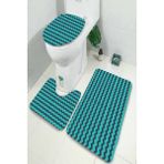 İnka Halı Antibakteriyel Yıkanabilir Kaymaz Dot Taban 3'lü Klozet Takımı (60CM x 100CM - 55CM x 60CM - 47CM x 50CM) İNKZ6070