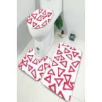 İnka Halı Antibakteriyel Yıkanabilir Kaymaz Dot Taban 3'lü Klozet Takımı (60CM x 100CM - 55CM x 60CM - 47CM x 50CM) İNKZ6071