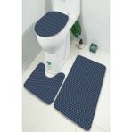 İnka Halı Antibakteriyel Yıkanabilir Kaymaz Dot Taban 3'lü Klozet Takımı (60CM x 100CM - 55CM x 60CM - 47CM x 50CM) İNKZ6074