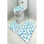 İnka Halı Antibakteriyel Yıkanabilir Kaymaz Dot Taban 3'lü Klozet Takımı (60CM x 100CM - 55CM x 60CM - 47CM x 50CM) İNKZ6078