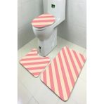 İnka Halı Antibakteriyel Yıkanabilir Kaymaz Dot Taban 3'lü Klozet Takımı (60CM x 100CM - 55CM x 60CM - 47CM x 50CM) İNKZ6079