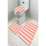 İnka Halı Antibakteriyel Yıkanabilir Kaymaz Dot Taban 3'lü Klozet Takımı (60CM x 100CM - 55CM x 60CM - 47CM x 50CM) İNKZ6082