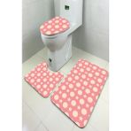 İnka Halı Antibakteriyel Yıkanabilir Kaymaz Dot Taban 3'lü Klozet Takımı (60CM x 100CM - 55CM x 60CM - 47CM x 50CM) İNKZ6083