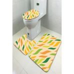İnka Halı Antibakteriyel Yıkanabilir Kaymaz Dot Taban 3'lü Klozet Takımı (60CM x 100CM - 55CM x 60CM - 47CM x 50CM) İNKZ6087