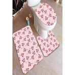 İnka Halı Antibakteriyel Yıkanabilir Kaymaz Dot Taban 3'lü Klozet Takımı (60CM x 100CM - 55CM x 60CM - 47CM x 50CM) İNKZ6093