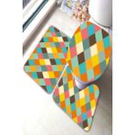 İnka Halı Antibakteriyel Yıkanabilir Kaymaz Dot Taban 3'lü Klozet Takımı (60CM x 100CM - 55CM x 60CM - 47CM x 50CM) İNKZ6102