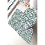 İnka Halı Antibakteriyel Yıkanabilir Kaymaz Dot Taban 3'lü Klozet Takımı (60CM x 100CM - 55CM x 60CM - 47CM x 50CM) İNKZ6105