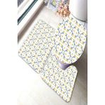 İnka Halı Antibakteriyel Yıkanabilir Kaymaz Dot Taban 3'lü Klozet Takımı (60CM x 100CM - 55CM x 60CM - 47CM x 50CM) İNKZ6109