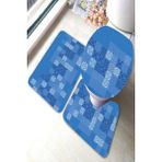 İnka Halı Antibakteriyel Yıkanabilir Kaymaz Dot Taban 3'lü Klozet Takımı (60CM x 100CM - 55CM x 60CM - 47CM x 50CM) İNKZ6111