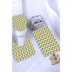 İnka Halı Antibakteriyel Yıkanabilir Kaymaz Dot Taban 3'lü Klozet Takımı (60CM x 100CM - 55CM x 60CM - 47CM x 50CM) İNKZ6120