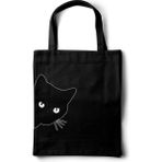 INKD Sanatsal Bez Çanta – Kedi Tasarım - 35X40 - Siyah