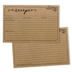 Inkdotpot 10 x 15 cm Tarif Kartları (50'li Set), Kalın Çift Taraflı Birinci Sınıf Kart Stoğu - Düğünler için Modern Stil Kraft Tarif Notları - Gelin - Bebek Partisi - Kaligrafi Teması