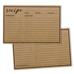Inkdotpot 10 x 15 cm Tarif Kartları (50'li Set), Kalın Çift Taraflı Premium Kart Stoğu - Düğünler için Modern Stil Kraft Tarif Notları - Gelin-Bebek Partisi - Klasik Sınır Teması