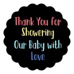 Inkdotpot 100'lü Paket, Cinsiyet Ortaya Çıkaran Bebek Duşu Şekeri Çıkartmaları - Baby Shower için Teşekkür Etiketleri 2 İnç Gökkuşağı, Kız/Erkek Temalı Zarf Mühür Çıkartmaları
