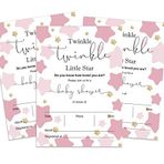 Inkdotpot 30 Doldurma Tarzı Bebek Partisi Davetiye Kartları Cinsiyet Açıklaması Twinkle Twinkle Little Star Boş Davetiyeler