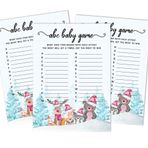Inkdotpot 50 Bebek Alfabesi ABC Oyunu Kış Orman Temalı Bebek Duş Oyunu Cinsiyet Nötr Parti Malzemeleri
