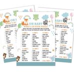 Inkdotpot 50 Çantanızda Neler Var? Bebek Duş Oyun Kartları It's A Boy It's A Girl Aktivite Kartları Parti Fikri Orman Hayvanları Bebek Duş Parti Kaynağı