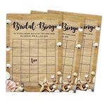 Inkdotpot 50 Plaj Bingo Oyun Kartları Gelin Düğün Duş Bekarlığa Veda Partisi için Toplu Boş Kare Hediye Fikirleri