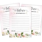 Inkdotpot 50 Tavsiye Kartı Çiçekli Bebek Partisi için Yeni Ebeveynler Oyun Cinsiyet Açıklama Parti Malzemeleri It's A Boy It's A Girl Advice for New Mother & Dad