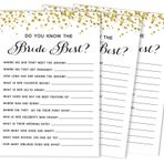 Inkdotpot 50'li Paket Altın Konfeti How Well Do You Know The Bride Gelin Partisi Bekarlığa Veda Partisi Oyunu Who Know The Bride En İyi Aktivite Kartları