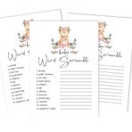 Inkdotpot 50'li Paket Bebek Kelime Scramble Baby Shower Oyun Kartları Cinsiyet Nötr Tilki Hayvan Parti Malzemeleri Eğlence Bebek Partisi Oyun Hediyeleri