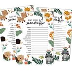 Inkdotpot 50'li Paket Bebek Kelimesi Scramble Baby Shower Oyun Kartları Cinsiyet Nötr Çiçek ve Hayvanlar Parti Malzemeleri Eğlence Bebek Partisi Oyun Hediyeleri