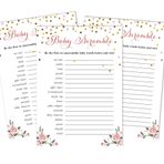 Inkdotpot 50'li Paket Bebek Kelimesi Scramble Baby Shower Oyun Kartları It's A Boy It's A Girl Cinsiyet Açıklama Konfeti Parti Malzemeleri Eğlence Bebek Partisi Oyun Hediyeleri