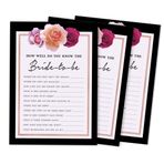 Inkdotpot 50'li Paket Çiçekli How Well Do You Know The Bride Gelin Partisi Bekarlığa Veda Partisi Oyunu En İyi Etkinlik Kartları