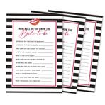 Inkdotpot 50'li Paket Çizgili Kiss The Miss Good Bye How Well Do You Know The Bride Gelin Partisi Bekarlığa Veda Partisi Oyunu En İyi Etkinlik Kartları