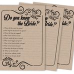 Inkdotpot 50'li Paket Doldurma Stili Kraft İşi Who Know The Bride Best How Well Do You Know The Bride Bridal Shower Bekarlığa Veda Partisi Oyun Aktivite Kartları