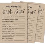Inkdotpot 50'li Paket Kraft Rustik How Well Do You Know The Bride Gelin Partisi Bekarlığa Veda Partisi Oyunu En İyi Etkinlik Kartları