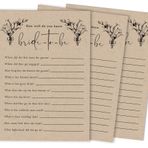Inkdotpot 50'li Paket Rustik Kraft Kağıdı Who Know The Bride Best How Well Do You Know The Bride Gelin Partisi Bekarlığa Veda Partisi Oyun Aktivite Kartları