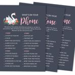Inkdotpot 50'li Paket Swan Whats On Your Phone Gelin Duş Oyunu Düğün Duş Bekarlığa Veda Partisi Toplu Aktivite Oyun Kartları