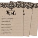 Inkdotpot 50'li Paket Viktorya Dönemi Siyah Dantel Kraft How Well Do You Know The Bride Gelin Partisi Bekarlığa Veda Partisi Oyunu Who Know The Bride En İyi Aktivite Kartları