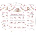 Inkdotpot 50'li Paket Who is My Mommy Baby Shower Oyun Kartları Parti My Mommy Name Cinsiyet Nötr Aktivite Kartları