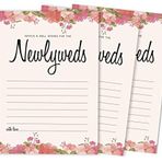 Inkdotpot 50'li set yeni evliler için tavsiye ve iyi dilekleri, gelin ve damat için çiçekli tavsiye kartları, misafir defteri alternatifi 12,7 x 17,8 cm