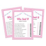 Inkdotpot Baby Shower Kim Dedi Oyunu - Komik Bebek Partisi Oyunları, Aktiviteler, Puantiyeli ve Fiyonklu Bebek Partisi, Kim Anne Veya Baba Dedi Parti Oyunu - 50'li Paket