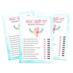 Inkdotpot Baby Shower Kim Dedi Oyunu - Komik Bebek Partisi Oyunları Aktiviteleri Deniz Kızı Temalı Bebek Partisi, Annem Veya Baba Dedi - 50'li Paket