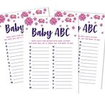 Inkdotpot Baby Shower Oyun Seti, 50 Adet Bebek Alfabesi ABC Oyunu Tek Boynuzlu At Çiçekli Parti Malzemeleri