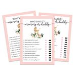 Inkdotpot Baby Shower Who Said it Game - Eğlenceli Baby Shower Parti Oyunları, Aktiviteler, Unicorn Temalı Bebek Duşu, Kim Dedi Anne Veya Baba Parti Oyunu - 50'li Paket