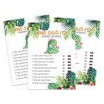 Inkdotpot Baby Shower Who Said it Game - Eğlenceli Bebek Duş Partisi Oyunları, Etkinlikler, Dinozor Temalı Bebek Duşu, Kim Dedi Anne Veya Baba Parti Oyunu - 50'li Paket